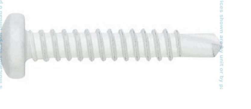 Tornillo broca cabeza alomada DIN 7504-N 4.2mm x 16mm color blanco. (Caja 1000 uds.)